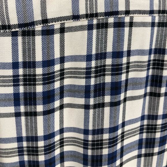 Madewell Navy Cream Plaid Artiste Tunic Dress with Tassels and Pockets - Picture 8 of 13